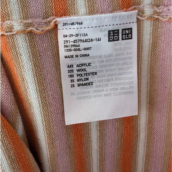 MARNI UNIQLO Brown Merino Wool Blend Striped Sleeveless Knit Midi Dress, size M - Picture 4 of 7